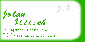 jolan klitsch business card